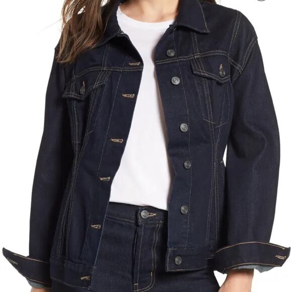 Current/Elliot The Corset Denim Trucker Jacket - Picture 2 of 9
